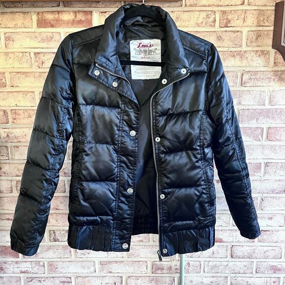 Levi's Jackets & Blazers - LEVIS Vintage Black Puffer Bomber‎ Jacket  (I352)